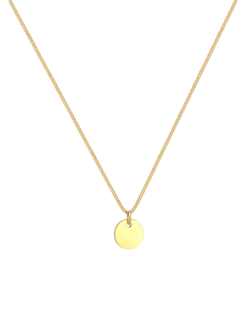 Elli Halskette 375 Gelbgold Kreis, Geo, Plättchen in Gold
