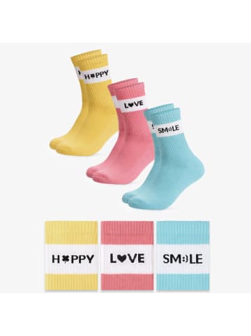 Occulto 3er Pack bunte Motiv Tennissocken Elly in Love