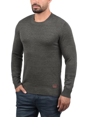 BLEND Strickpullover BHLars 20703347ME Strickpulli mit aufgestickten Ellenbogenpatches in Grau