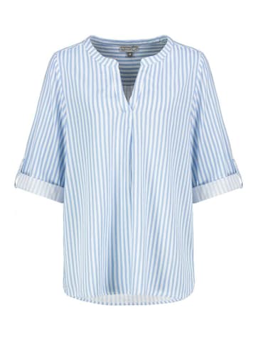 Eight2Nine Langarmbluse in stripes: white-open air blue