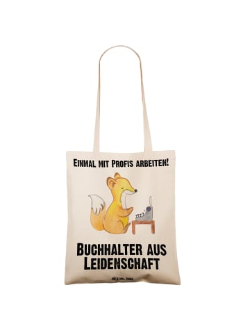 Mr. & Mrs. Panda Tragetasche Buchhalter Leidenschaft mit Spruch in Creme