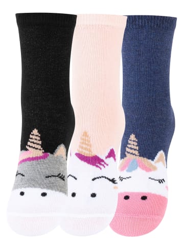 Cotton Prime® 6 Paar Kinder Socken - Einhorn in Bunt