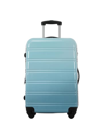 ABRIHOME Hartschalen Koffer mit Zahlen Schloss 47cm Erweiterung, Blau