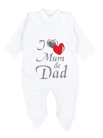 TupTam Baby Unisex Strampler-Set mit Aufdruck Spruch 2-tlg in weiß