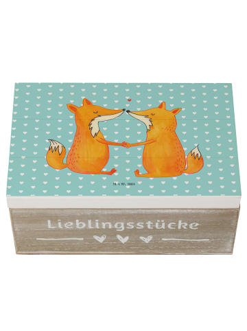 Mr. & Mrs. Panda Box Füchse Liebe ohne Spruch in Türkis Pastell
