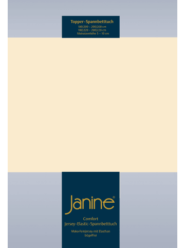 Janine Topper Spannbetttuch Elastic Jersey in leinen