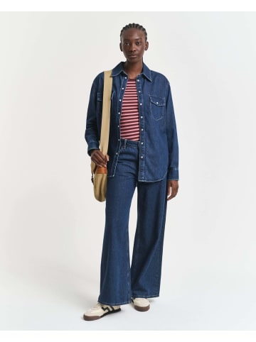 Gant Langarmshirt in bordeaux koralle - 0002