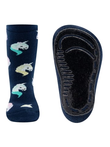 ewers Stoppersocken Einhörner in navy