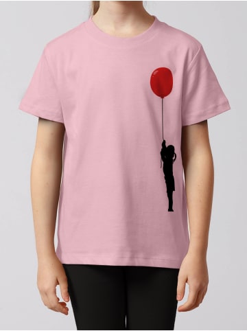 wat? Apparel T-Shirt Mädchen mit Luftballon in Rosa