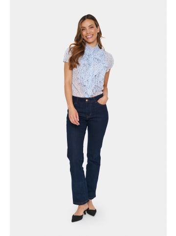 SAINT TROPEZ Langarm - Hemd LiljaSZ Gerade Passform in Heather NightSky Harts