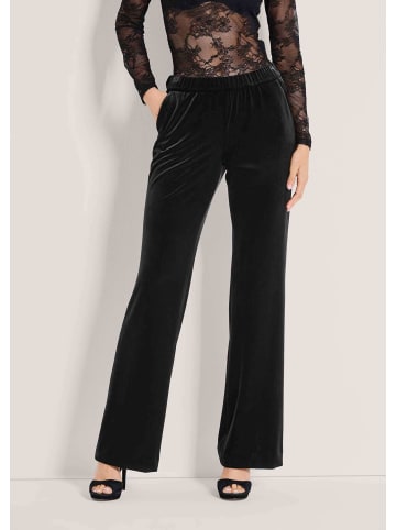 MADELEINE Weite Samthose mit elastischem Bund in schwarz