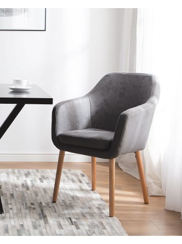 Beliani Esszimmerstuhl YORKVILLE in Grau/Braun - (W) 56 x (H) 82 x (L) 46 cm