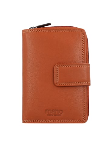 mano Donna Giulia Geldbörse Leder 13 cm cognac