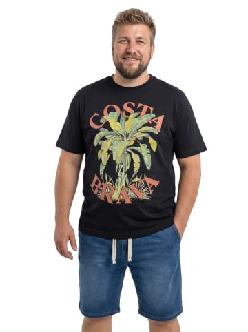 Men Plus Kurzarm T-Shirt in schwarz