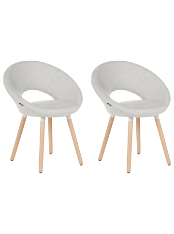 Beliani 2er-Set Esszimmerstuhl ROSLYN in Grau/Braun