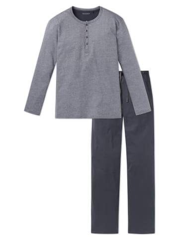 Schiesser Pyjama Ebony in Anthrazit