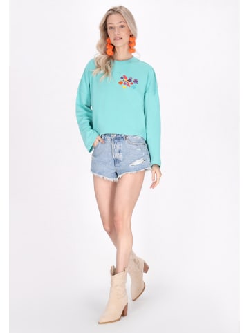 IZIA Women Sweatshirt in turquoise