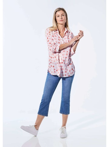 GOLDNER Bluse Bluse mit Hemdkragen in koralle / getupft