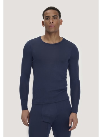 Hessnatur Hessnatur Longsleeve PURE FUNCTION aus Bio-Merinowolle und Seide in graphitblau