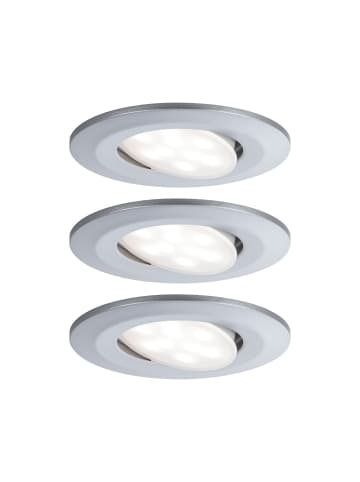 paulmann LED Einbaustrahler 3er Set Calla rund, schwenkbar in Chrom matt-Ø: 90mm