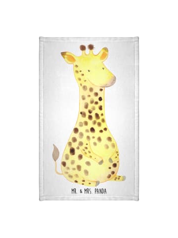 Mr. & Mrs. Panda Handtuch Baumwolle Giraffe Zufrieden ohne Spruch in Weiß