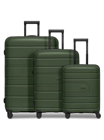 Redolz Essentials 11 4 Rollen Kofferset 3-teilig mit Dehnfalte in olive