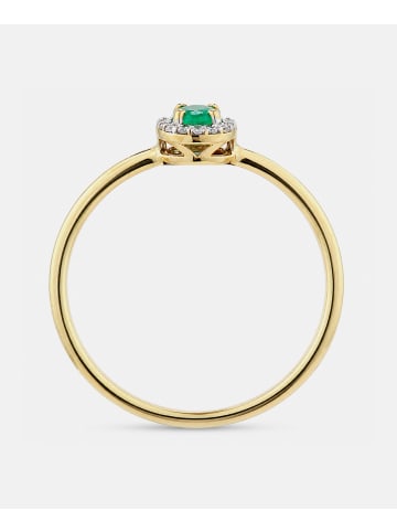 Diamant L'éternel Ring, mit Smaragd, 375 Gelbgold