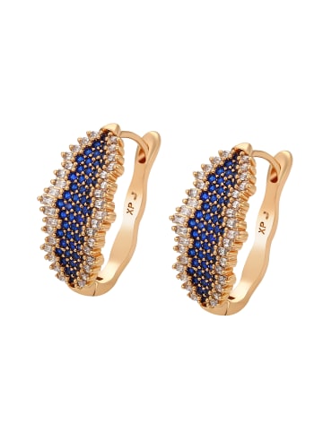 faina Women Huggie Earrings in Rose Gold Navy