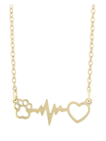 Adeliás Damen Halskette – Herz aus Edelstahl 43+5 in gold
