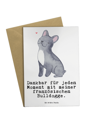 Glückwunschkarte Französische Bulldogge Moment ... in Weiß