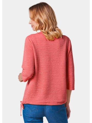 GOLDNER Kurzgröße:  Gerades, bequemes Halbarm T-Shirt in koralle