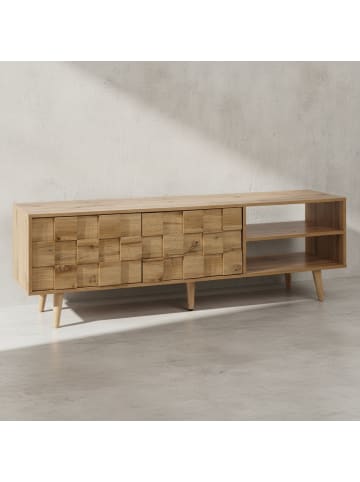 KADIMA DESIGN Eichen-Dekor Lowboard, TV-Unterschrank, Aufbewahrung, bis 70-Zoll TV