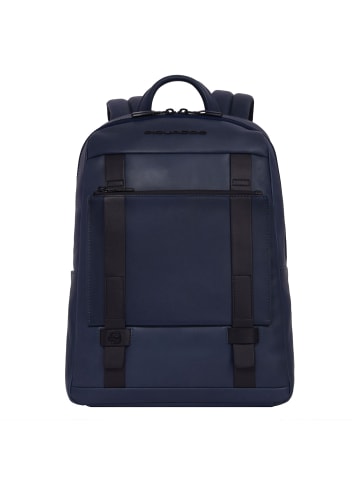 Piquadro David Rucksack RFID Schutz 35 cm Laptopfach in blue