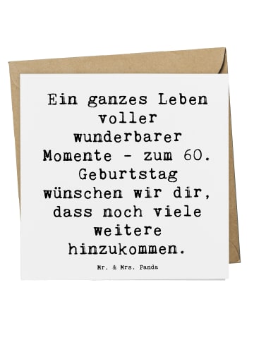 Mr. & Mrs. Panda Deluxe Karte Spruch 60. Geburtstag Momente mit ... in Weiß