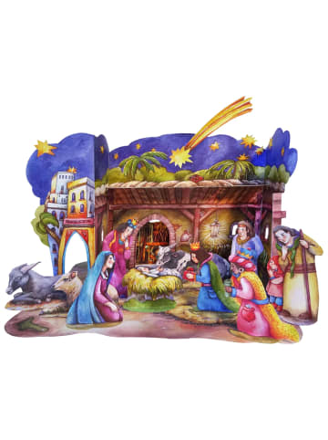 Atelier Weihnachtskrippe Bastelbogen | 3d bespielbare Kulisse Weihnachtsgeschichte