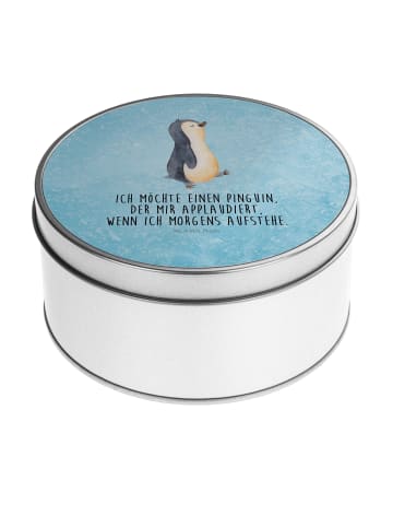 Mr. & Mrs. Panda Dose Pinguin mHerzieren mit Spruch in Eisblau
