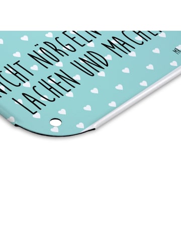 Mr. & Mrs. Panda Retro Blechschild Fuchs Laterne mit Spruch in Türkis Pastell