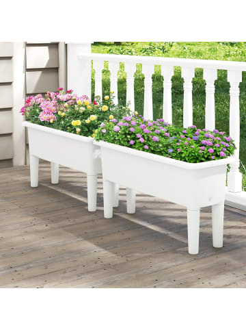 COSTWAY 2er Set Hochbeet 80x30x40cm in Weiß