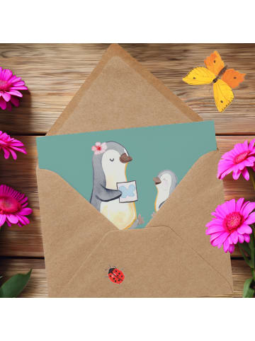 Mr. & Mrs. Panda Einladungskarte Logopädin Helden mit Spruch in Meeresbrise