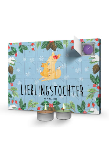 Mr. & Mrs. Panda adventskalender mit kerzen Fuchs Mama mit Spruch in Eisblau