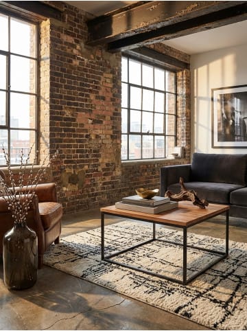 KADIMA DESIGN Couchtisch 60x60x41 cm Massivholz Metall Sofatisch Wohnzimmertisch