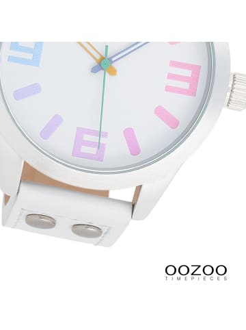 Oozoo Analog-Armbanduhr Oozoo Timepieces weiß extra groß (ca. 46mm)
