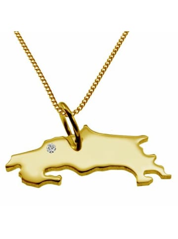 Schmuckador 50cm Kette + Costa Rica mit Brillant 585 Gold in gold