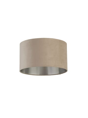 Licht-Erlebnisse Lampenschirm Ø 38 x (H)22 cm in Taupe Silber gebürstet