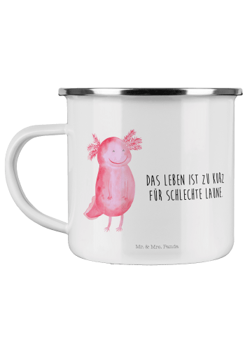 Mr. & Mrs. Panda Tasse Axolotl Glücklich mit Spruch in Weiß