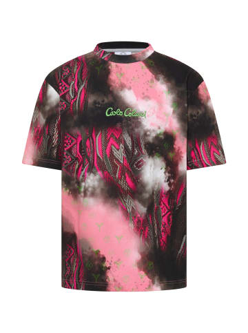 Carlo Colucci T-Shirt D'Inezo in Schwarz / Pink