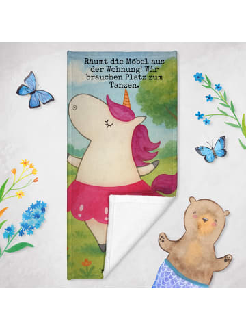Mr. & Mrs. Panda Badehandtuch Einhorn Ballerina Design mit Spruch in Weiß