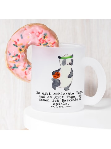 Mr. & Mrs. Panda Teetasse Panda Basketball mit Spruch in Transparent