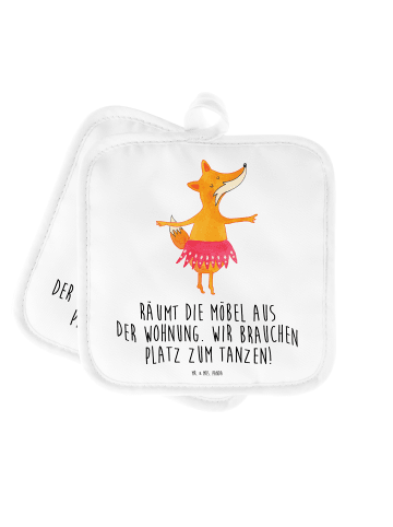 Mr. & Mrs. Panda Topflappen Fuchs Ballerina mit Spruch in Weiß