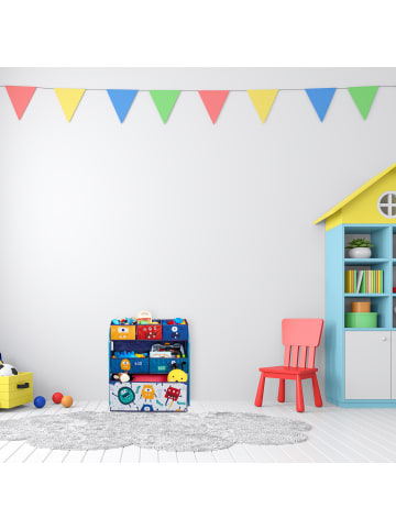 relaxdays Kinderregal "Monster" in Bunt - (B)63,5 x (H)66 x (T)30 cm